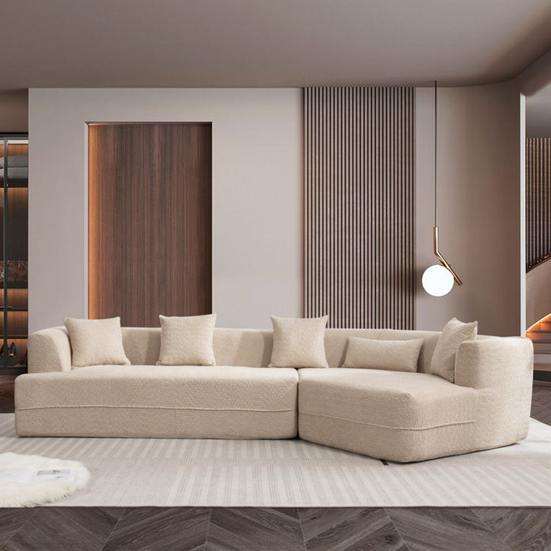 Mairenn Modern Minimalist Style Modular Sofa Couch Upholstered Sectional White 100 Polyester